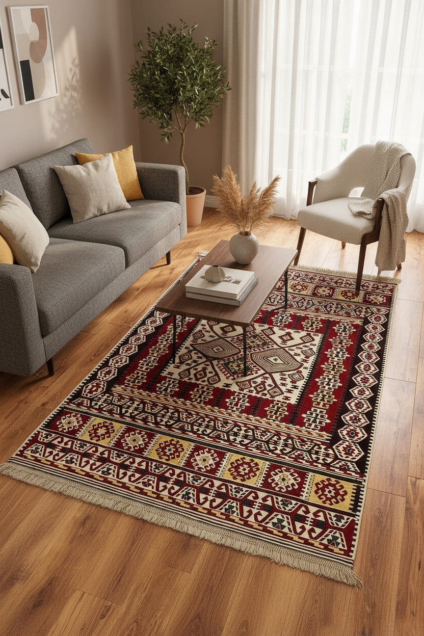 Antik Süper İnce El Dokuma Kilim