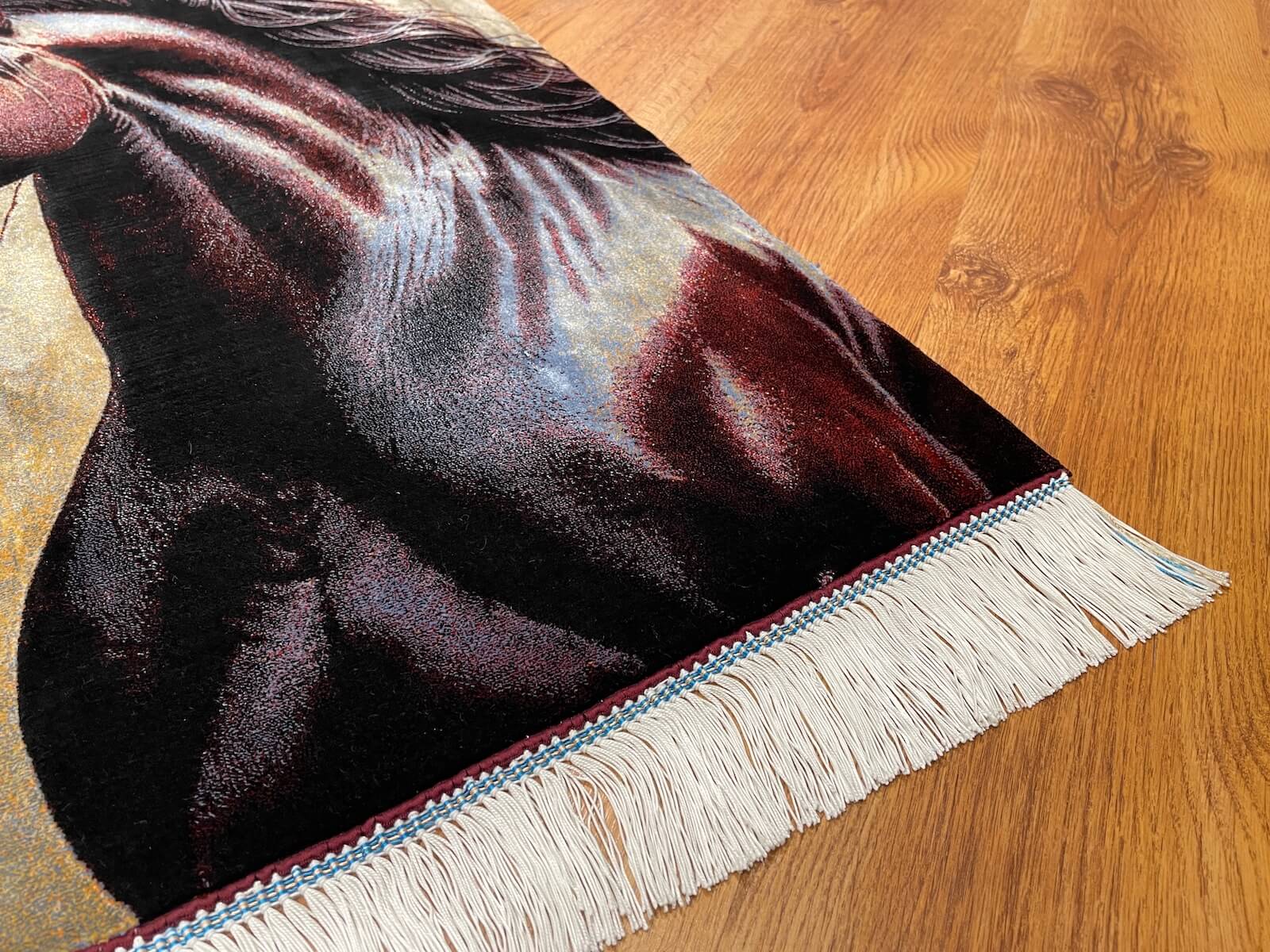 At Desenli Tablo Bambu Halı