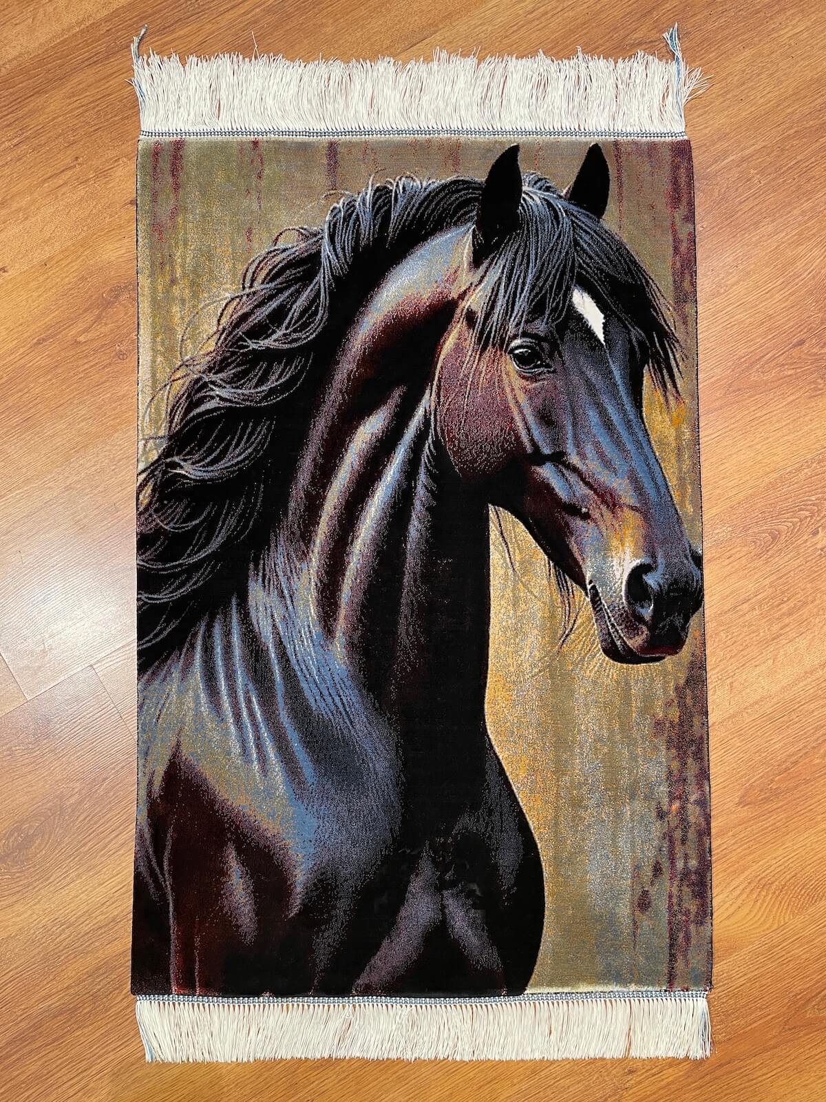 At Desenli Tablo Bambu Halı