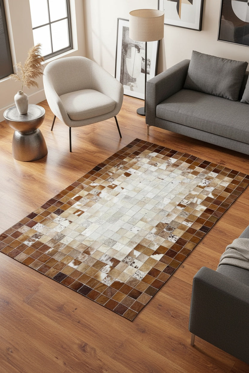 Patchwork Orijinal Deri Halı