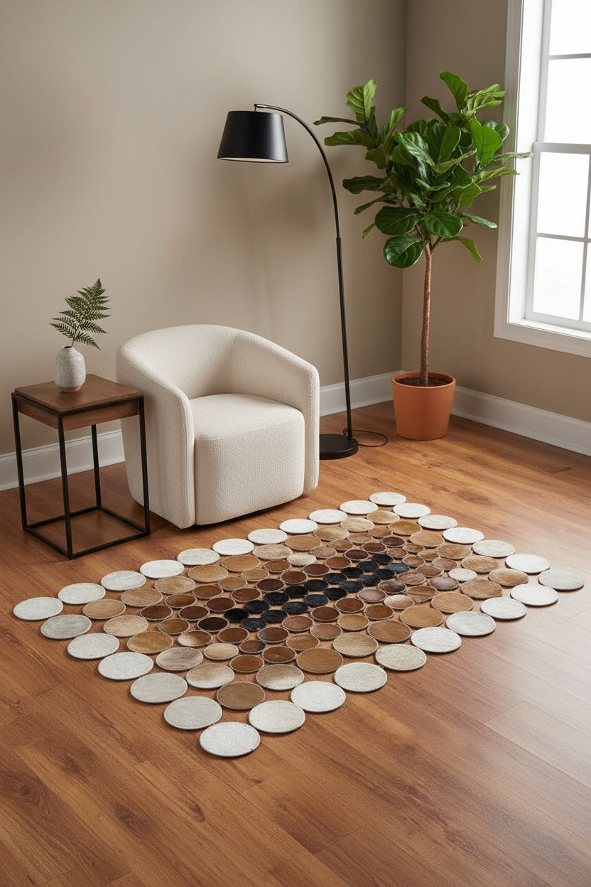 Puantiyeli Orijinal Deri Halı