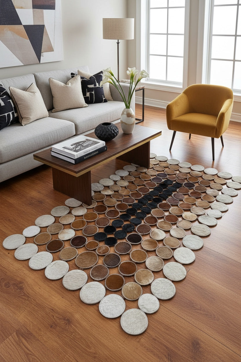 Puantiyeli Orijinal Deri Halı