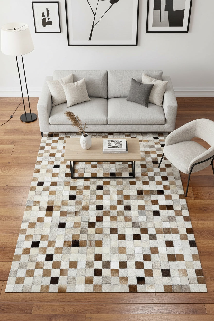 Patchwork Orijinal Deri Halı