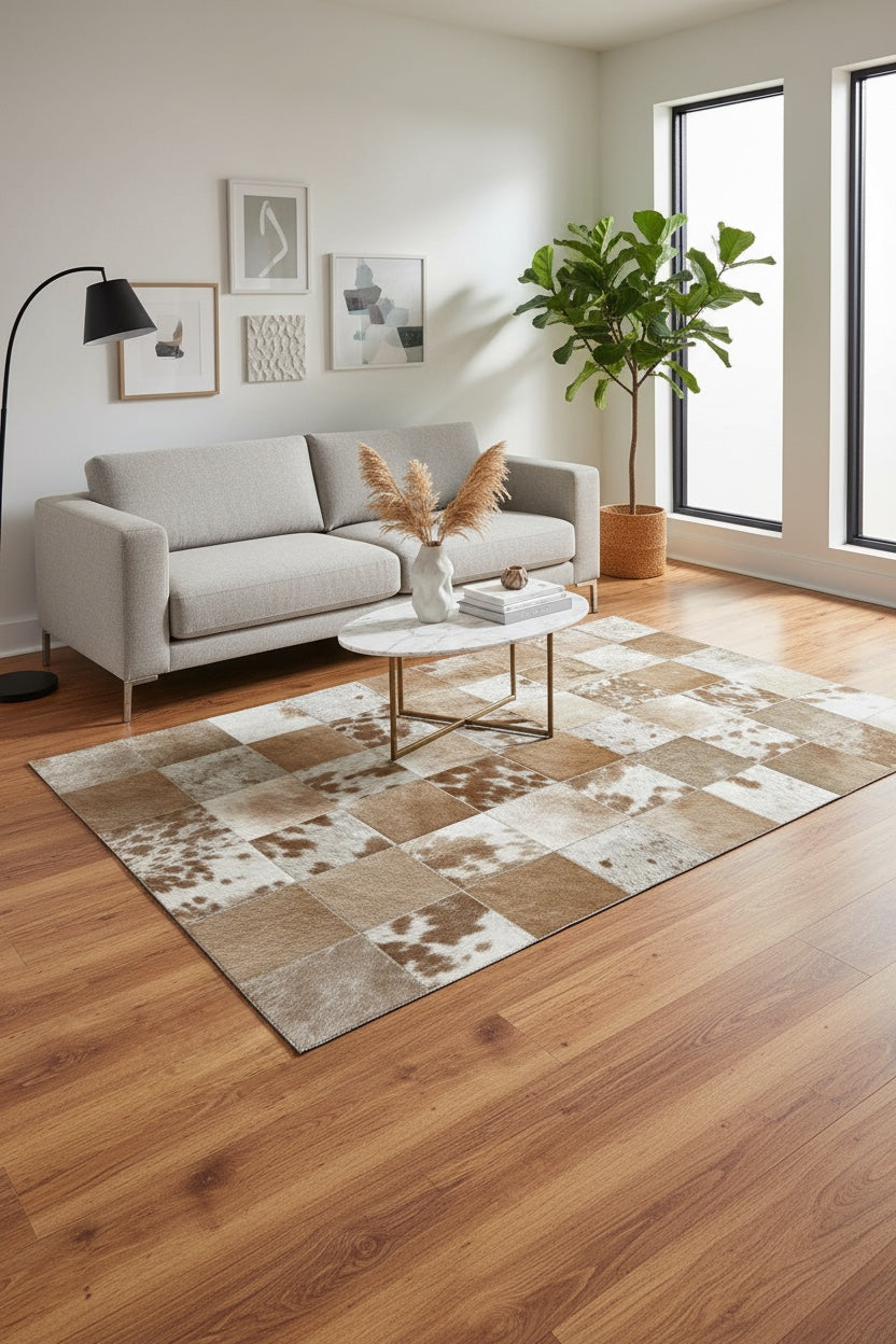 Patchwork Orijinal Deri Halı