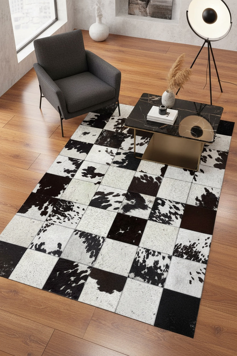 Patchwork Orijinal Deri Halı