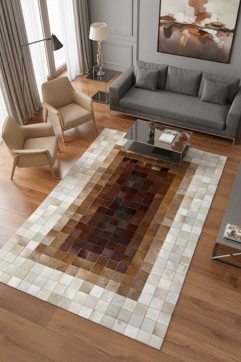 Patchwork Orijinal Deri Halı