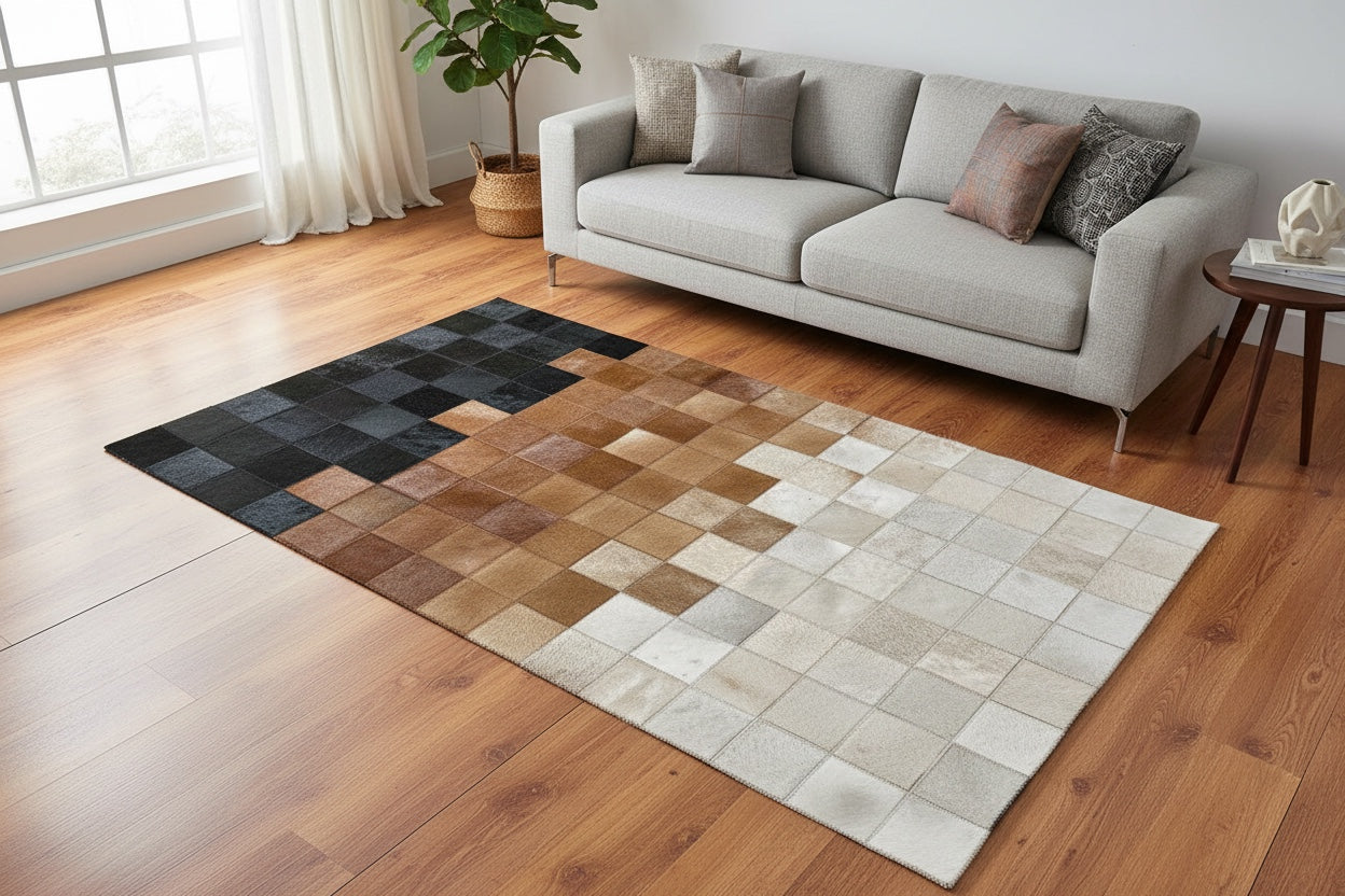 Patchwork Orijinal Deri Halı