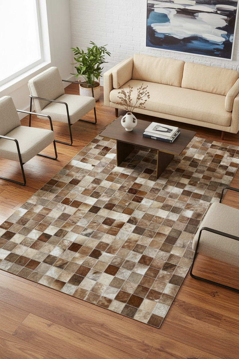 Patchwork Orijinal Deri Halı