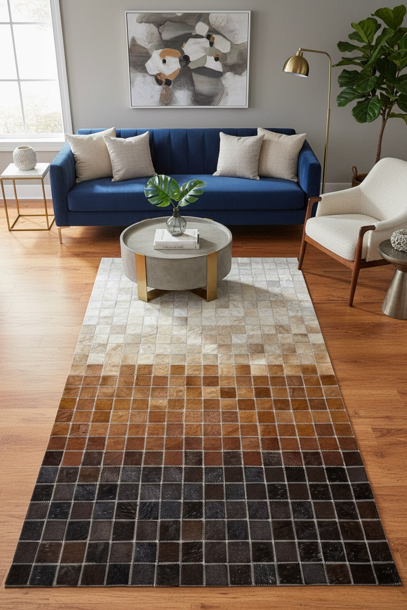 Patchwork Orijinal Deri Halı