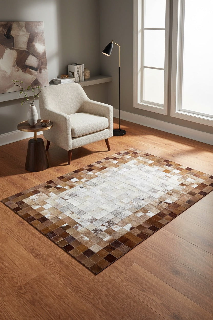 Patchwork Orijinal Deri Halı