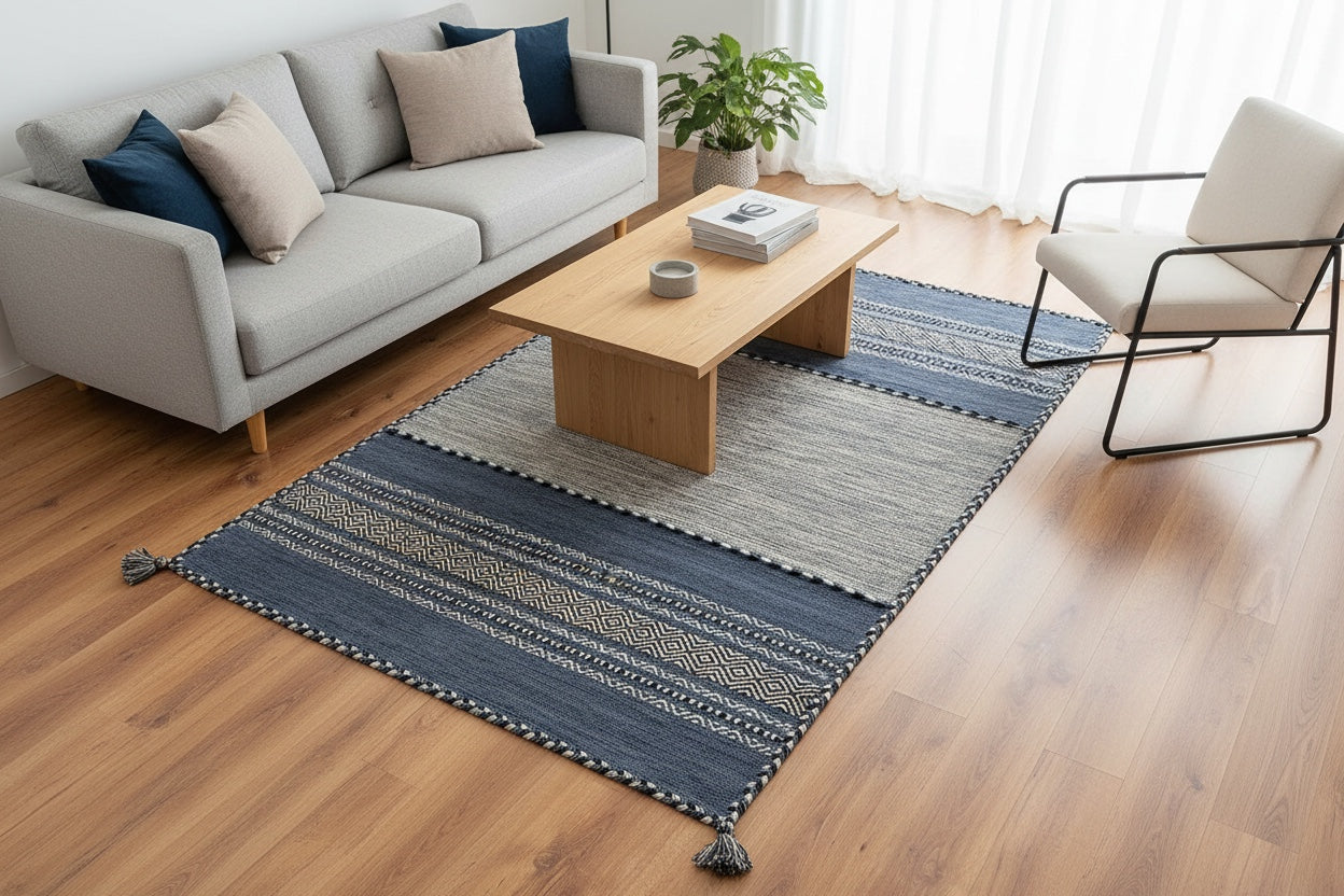 İskandinav Kilim 01 Mavi