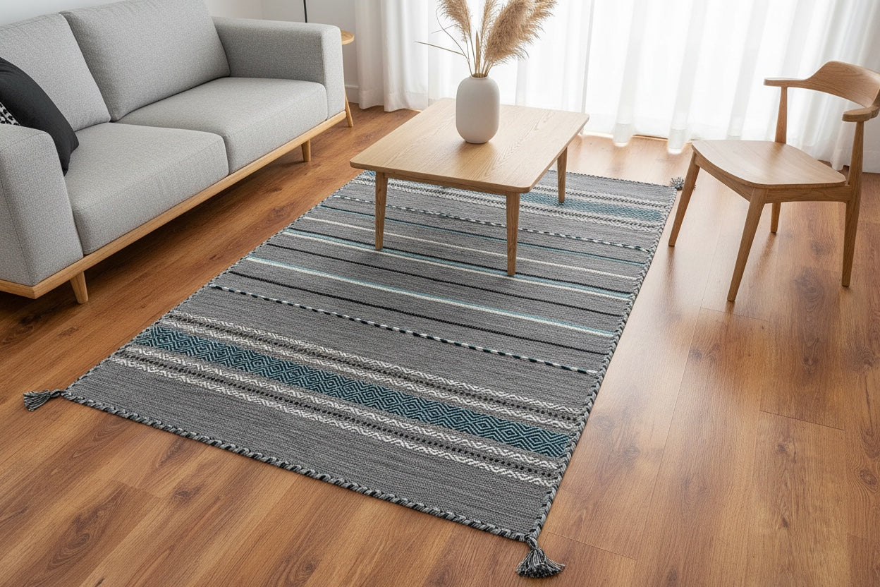 İskandinav Kilim 03 Açık Gri