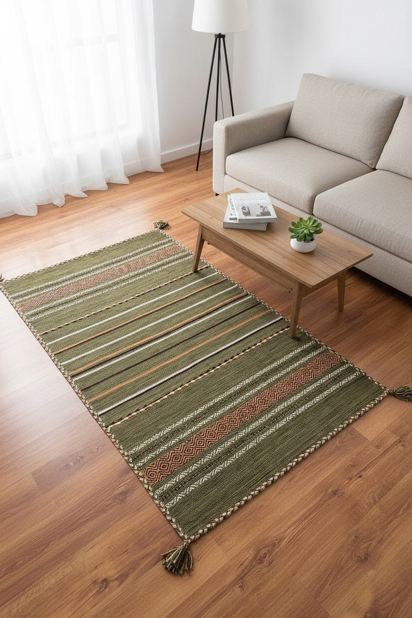 İskandinav Kilim 03 Yeşil