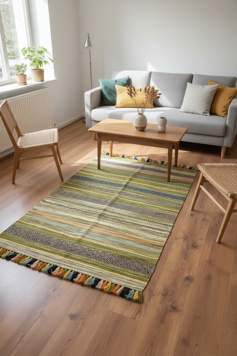 İskandinav Kilim 02 Yeşil