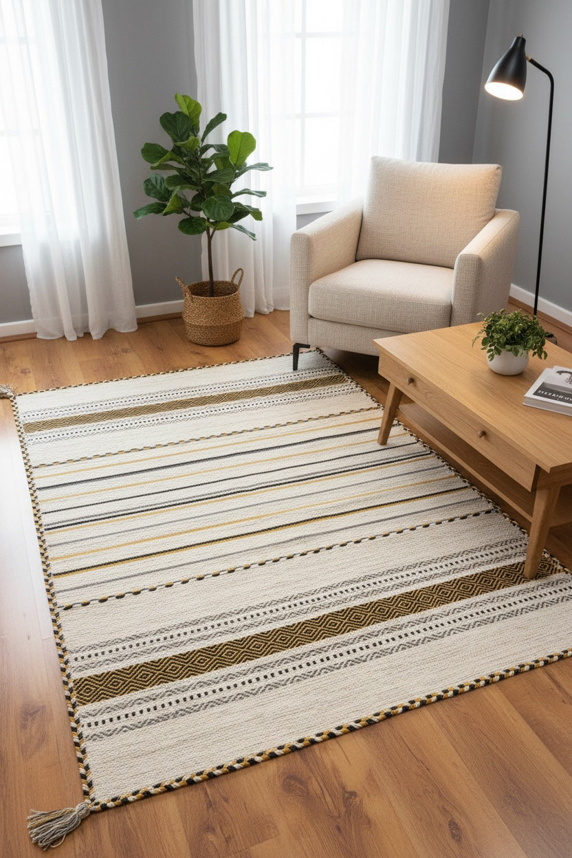 İskandinav Kilim 03 Fildişi