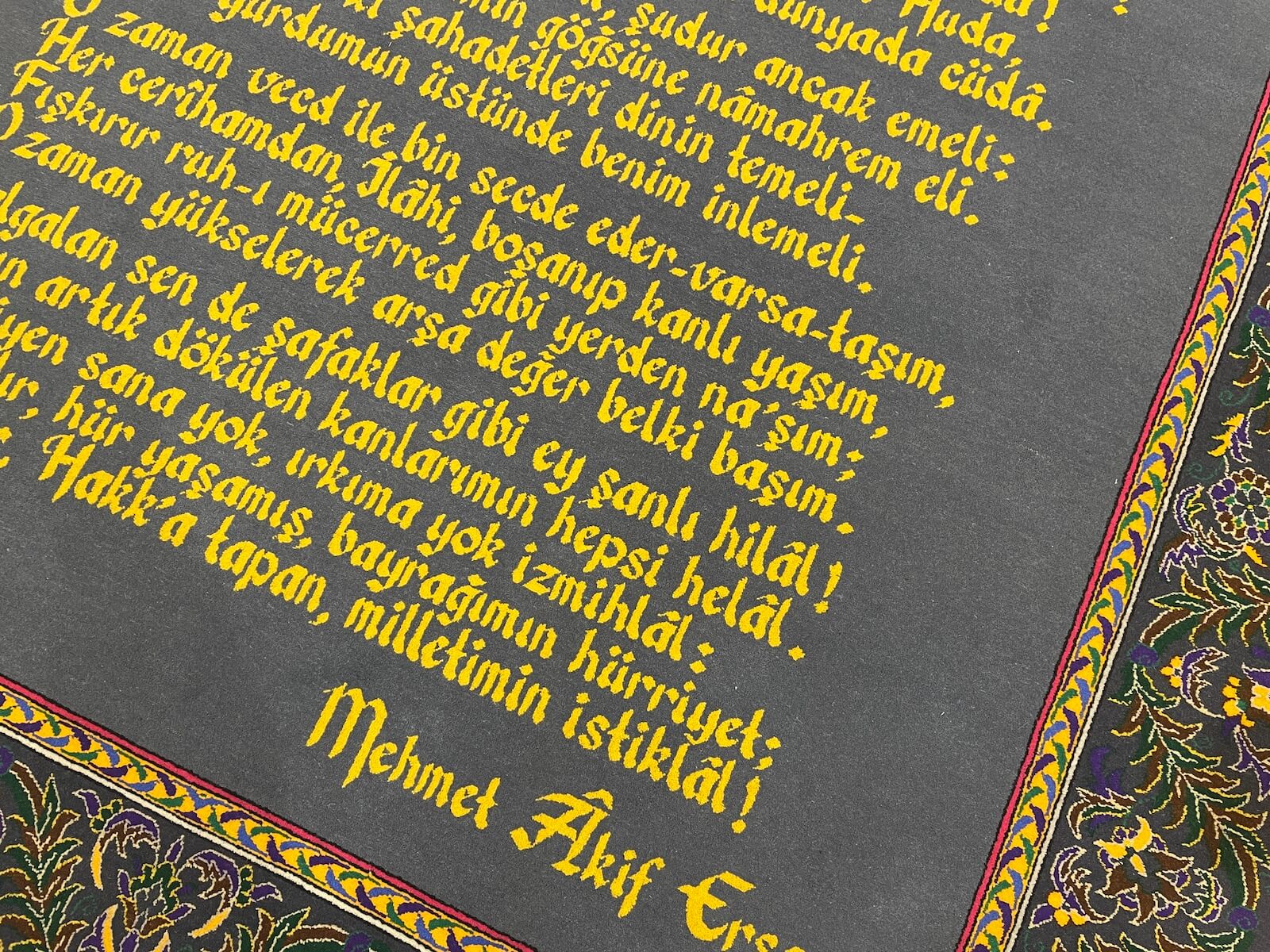 İstiklal Marşı El Dokuma Tablo Halı