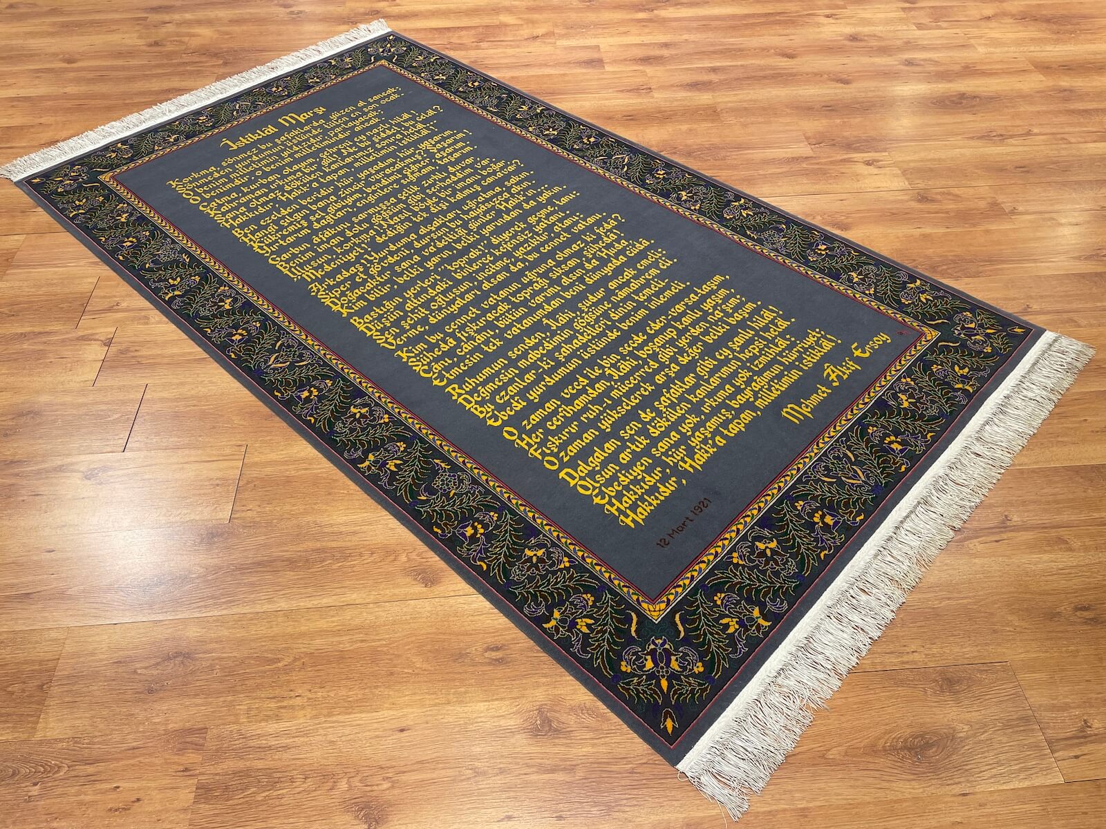 İstiklal Marşı El Dokuma Tablo Halı