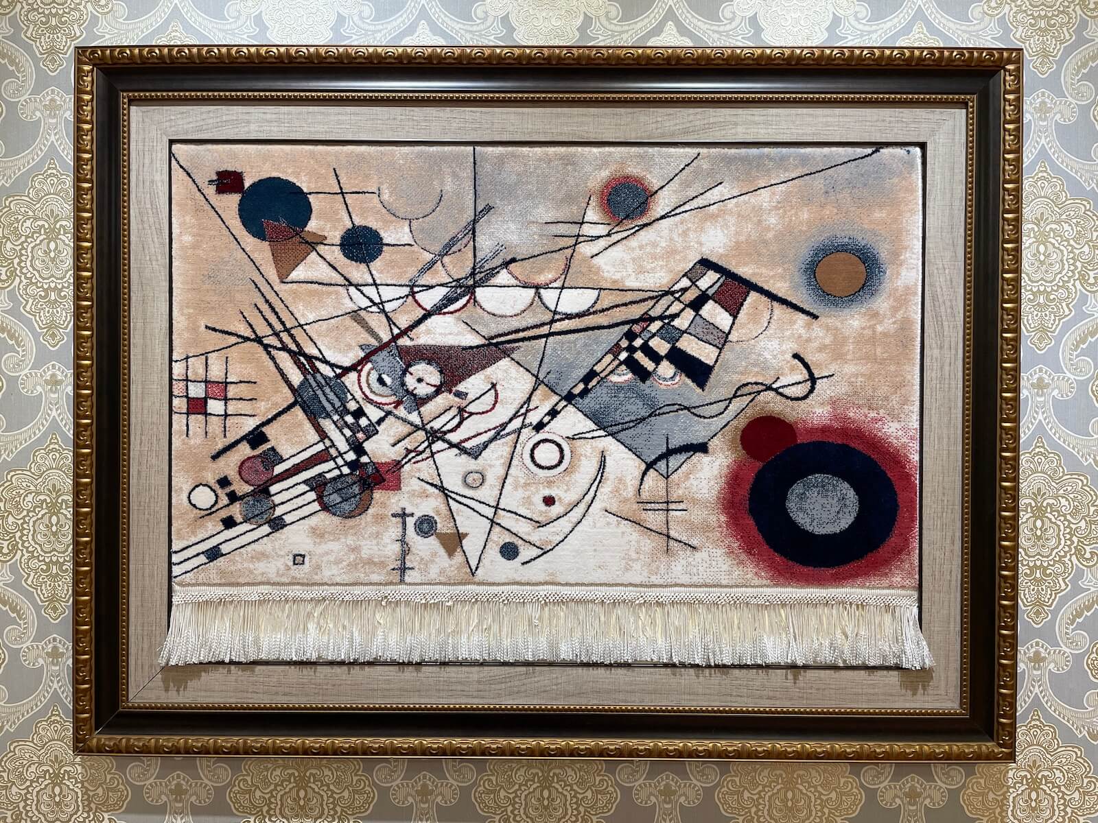 Kandinski Desenli Tablo Bambu Halı