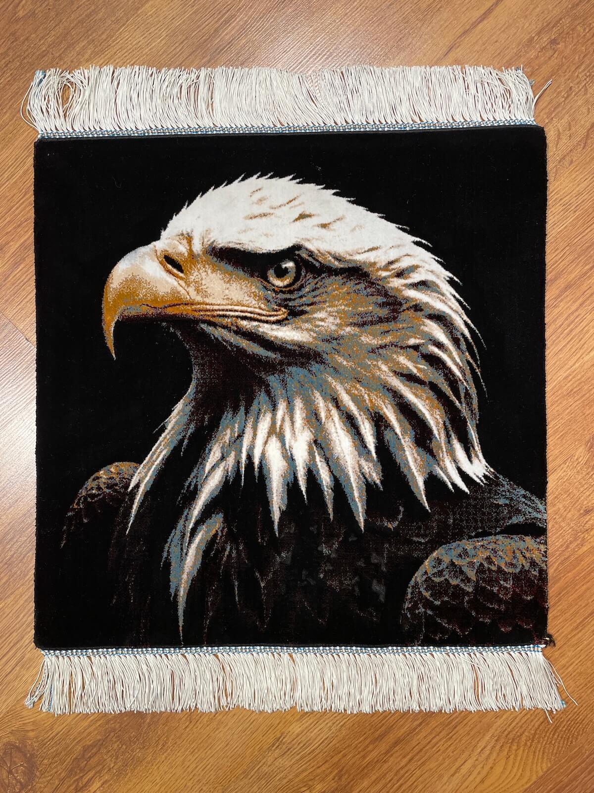 Kartal Desenli Tablo Bambu Halı