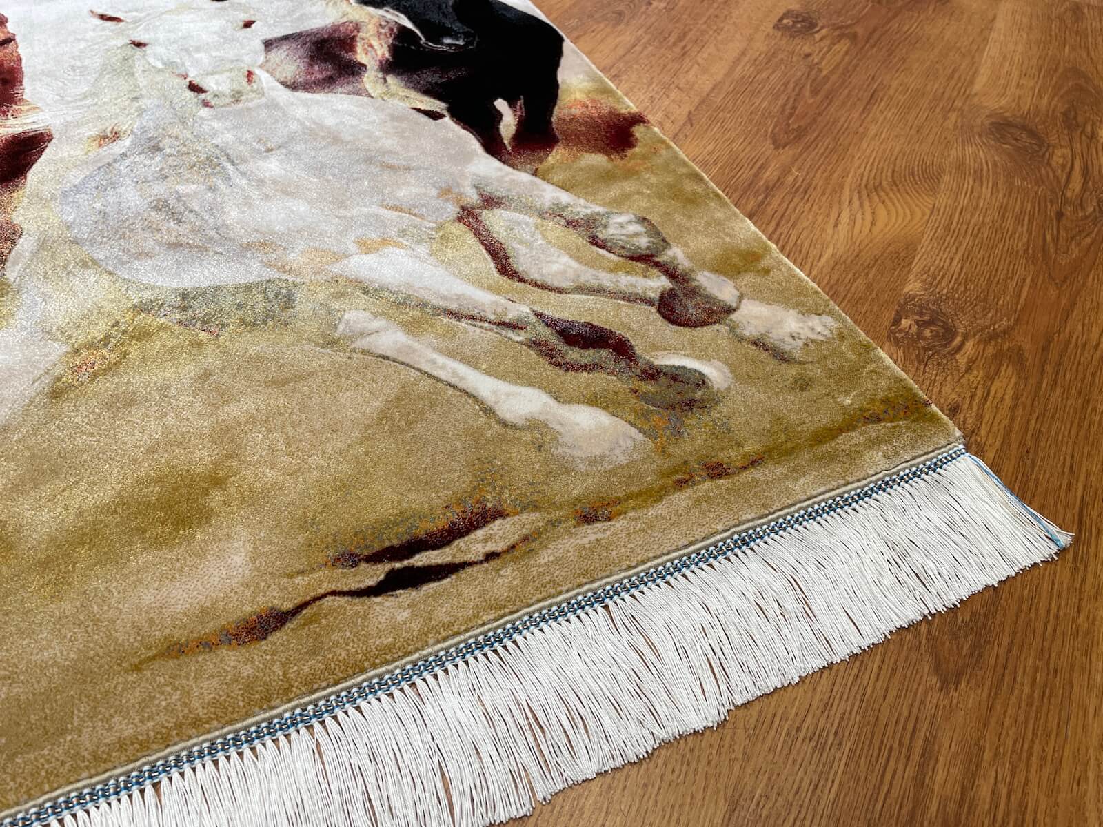 Koşan At Desenli Tablo Bambu Halı