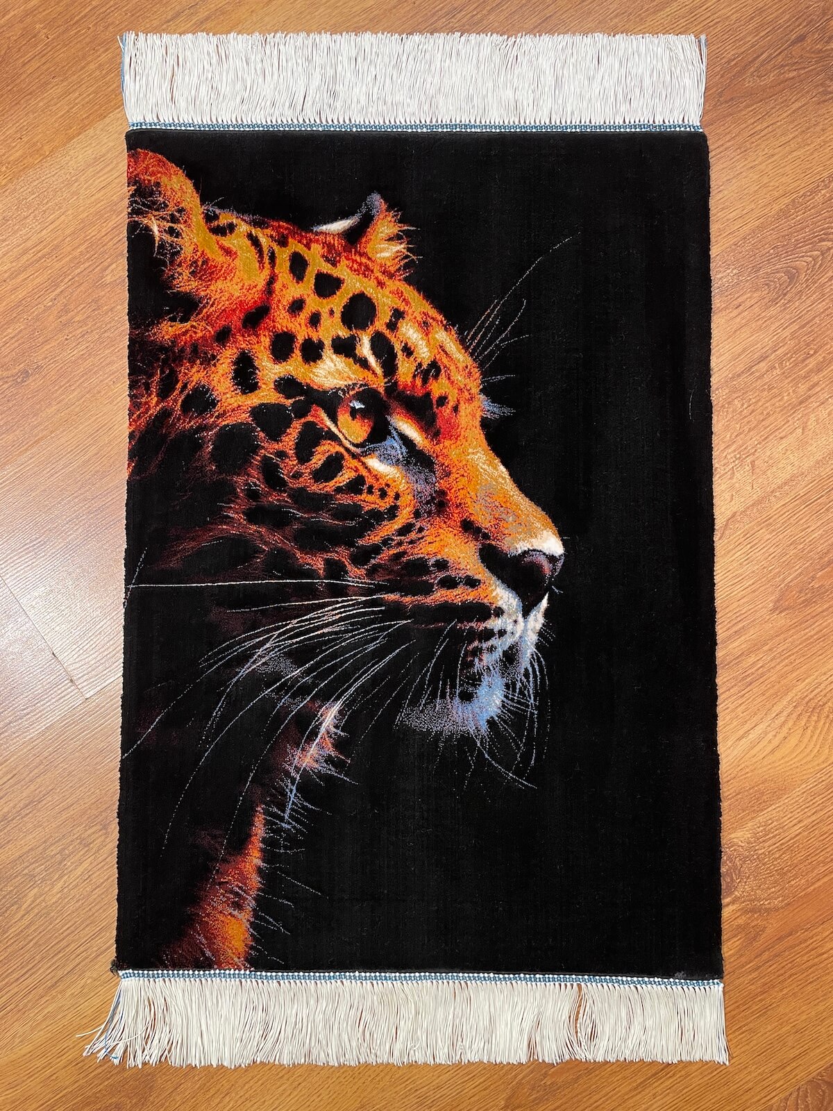 Leopar Desenli Tablo Bambu Halı