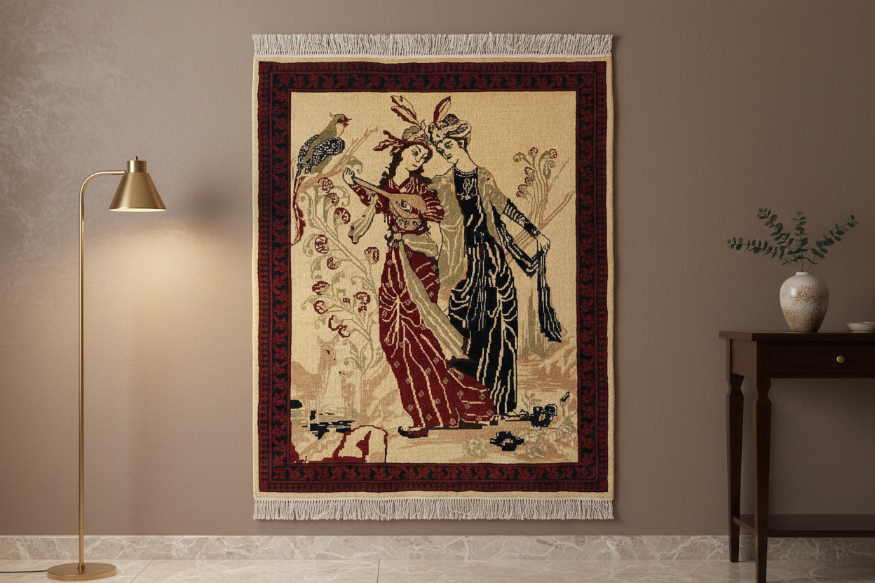 Leyla Mecnun Tablo El Dokuma Halı