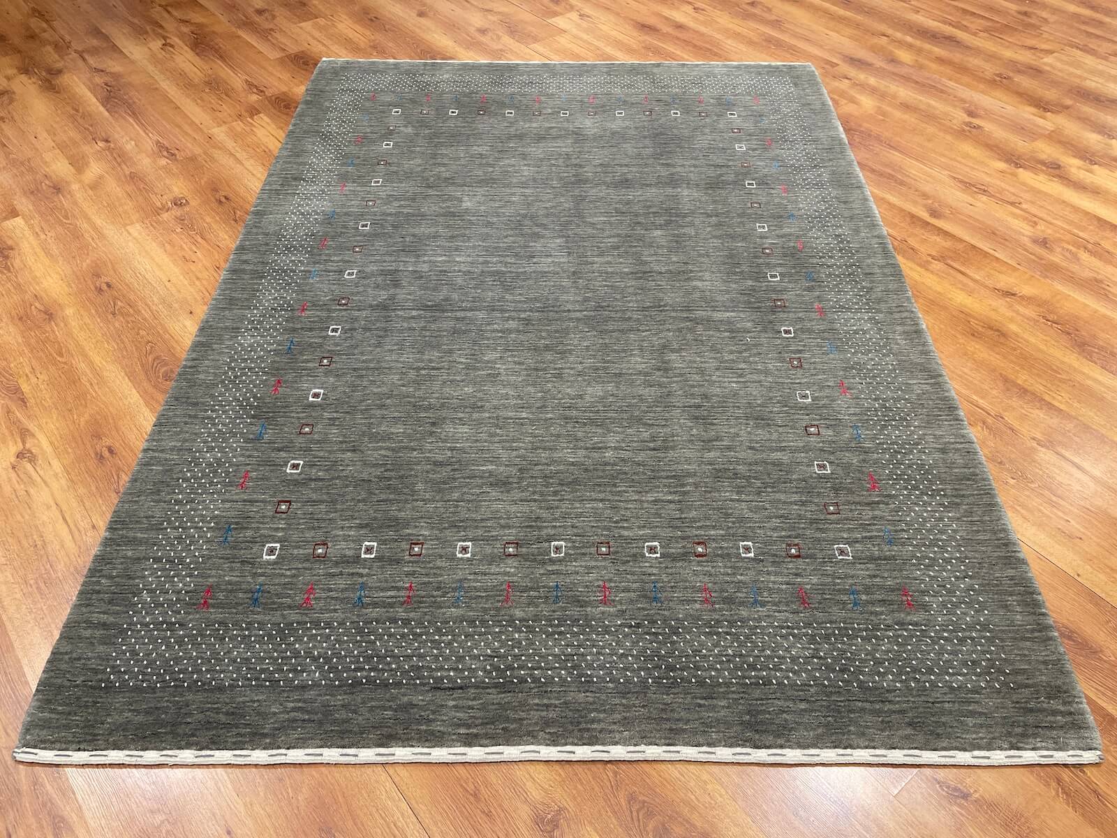 Lori El Dokuma Gri Yün Halı