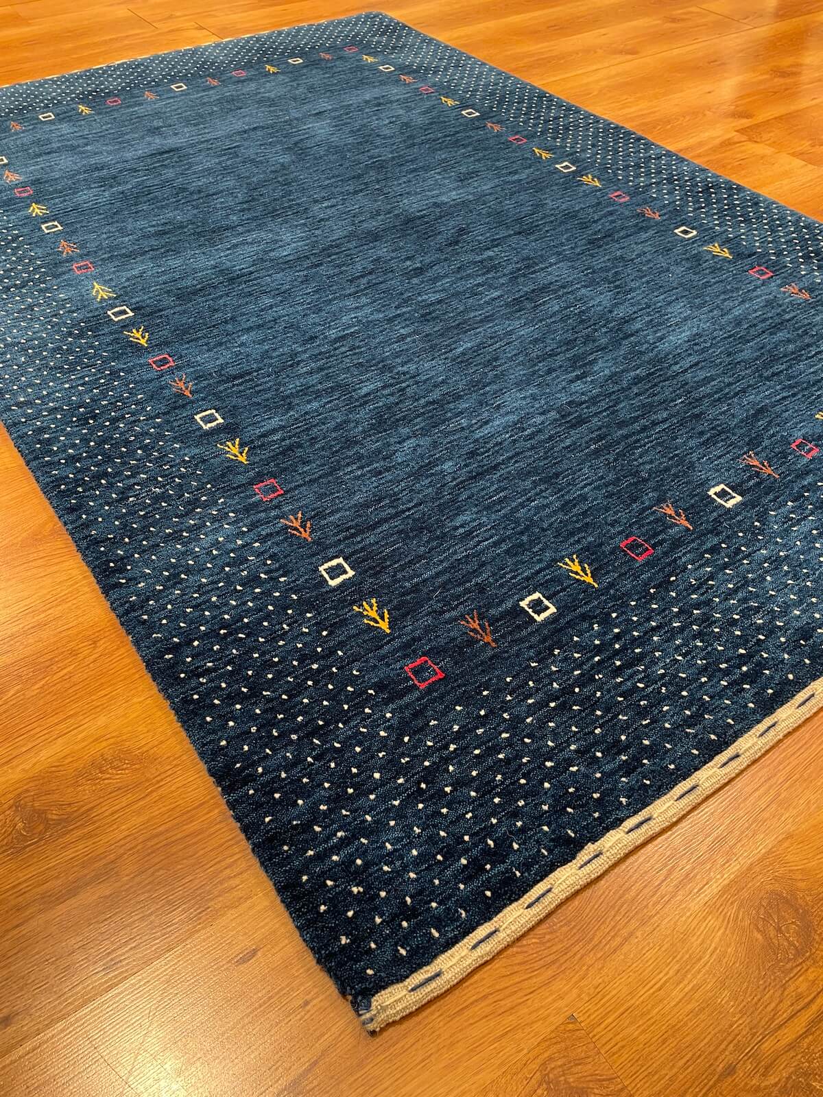 Lori El Dokuma Lacivert Yün Halı