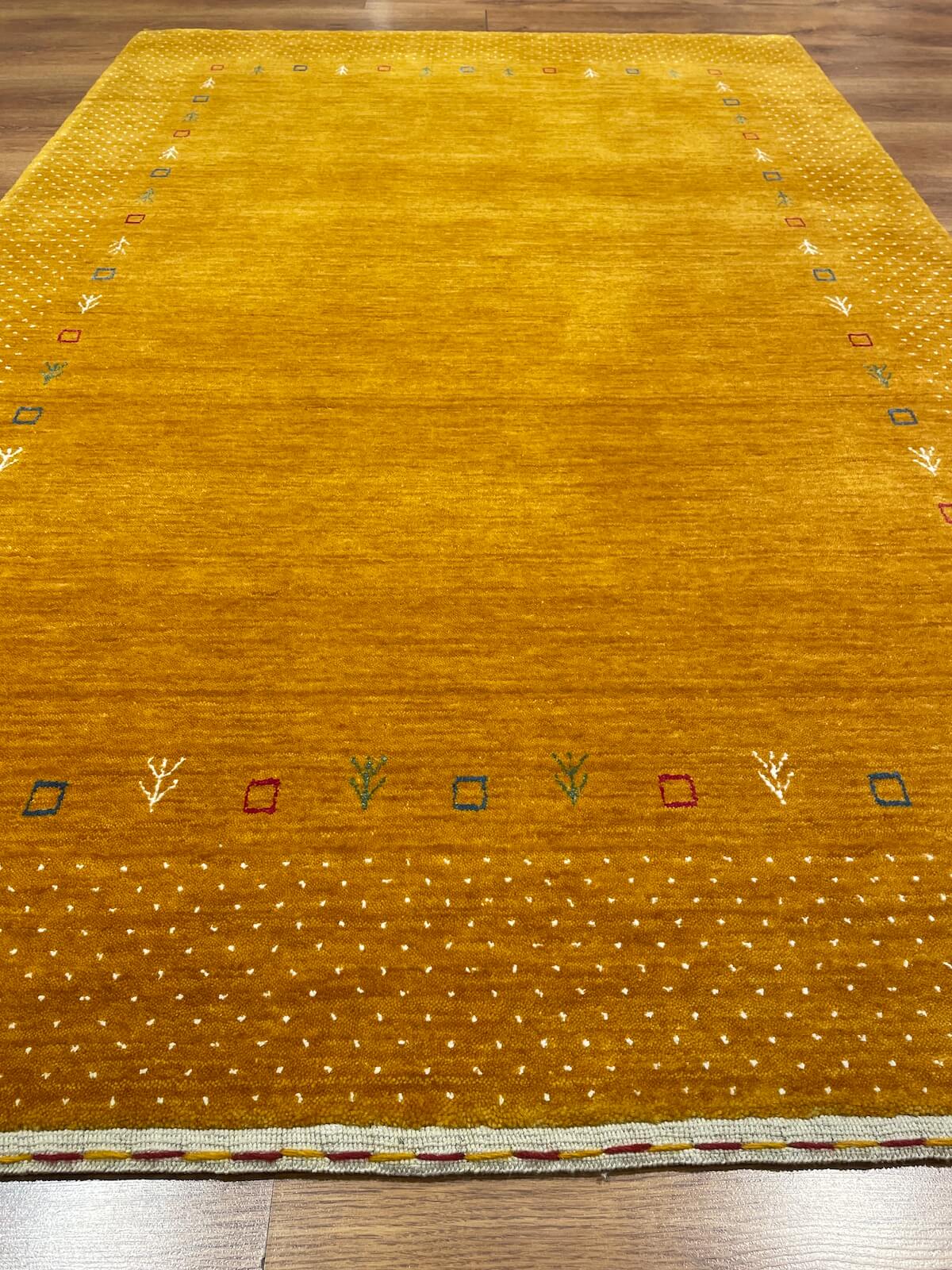 Lori El Dokuma Sarı Yün Halı