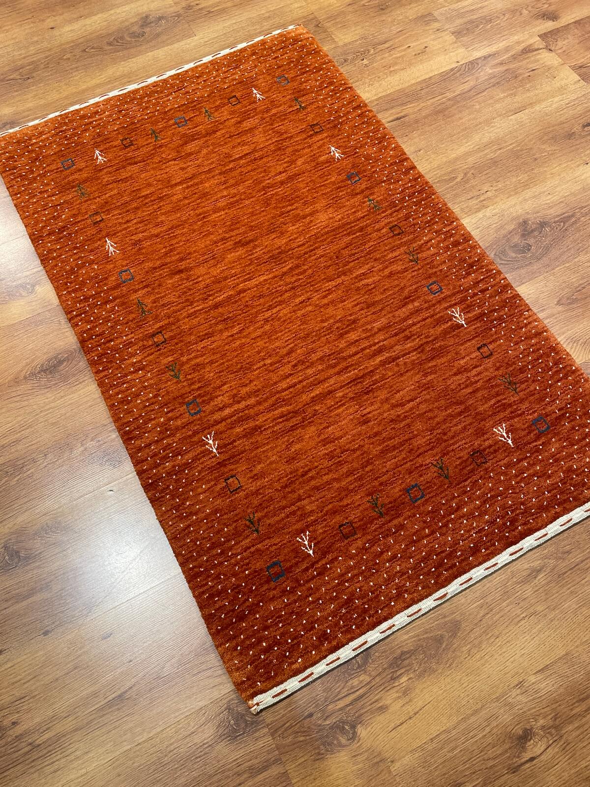 Lori El Dokuma Turuncu Yün Halı