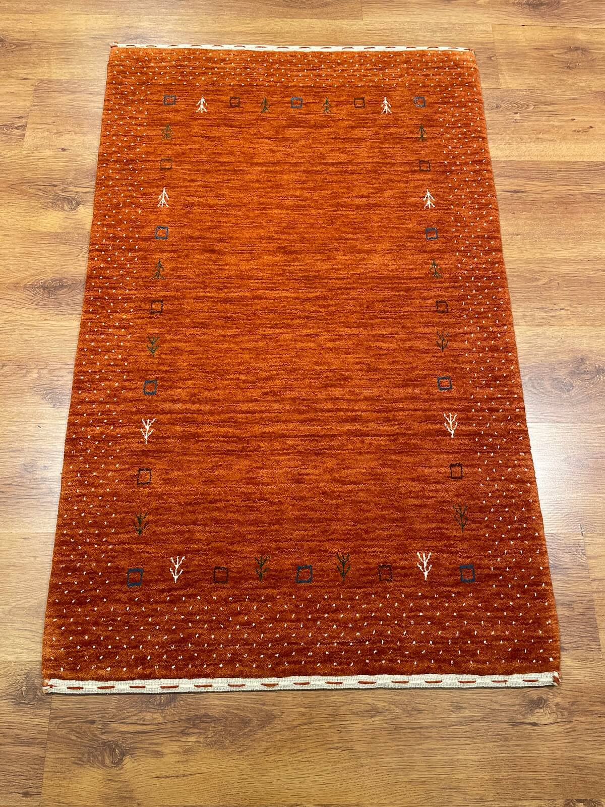 Lori El Dokuma Turuncu Yün Halı