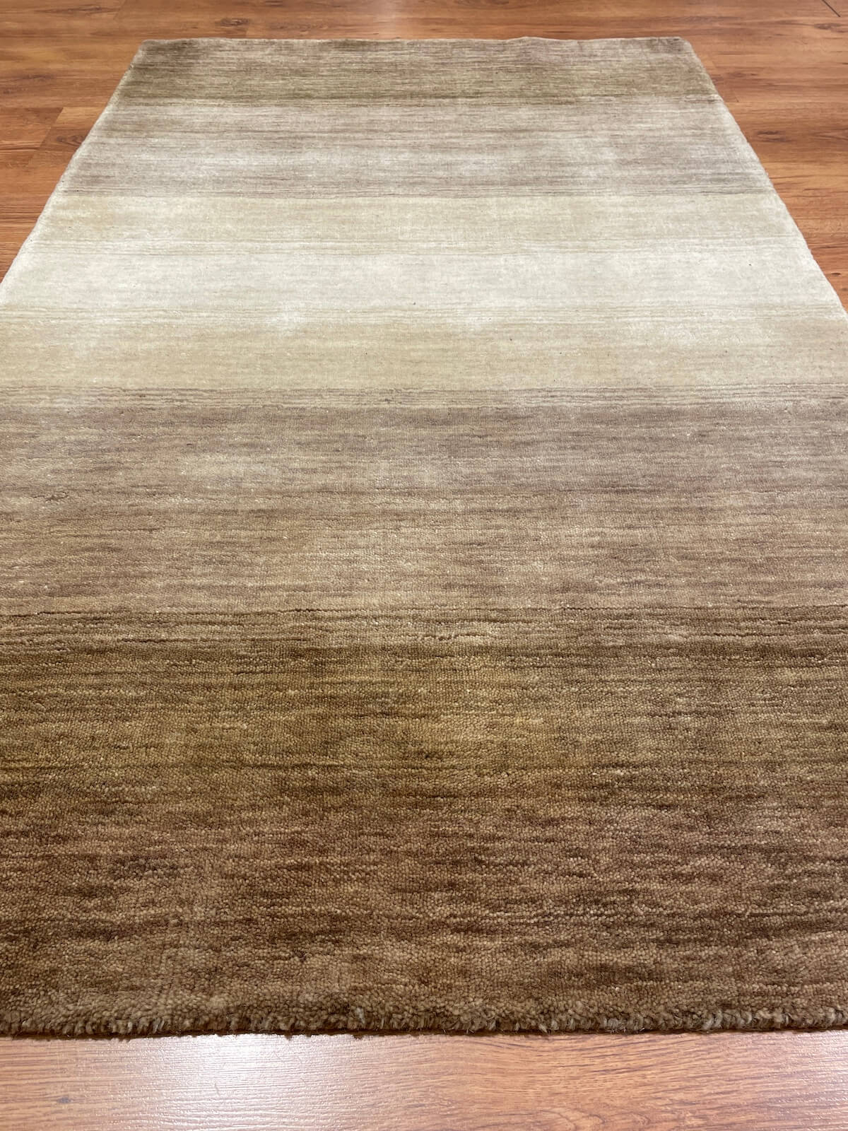 Lori El Dokuma Krem Kahve Yün Halı