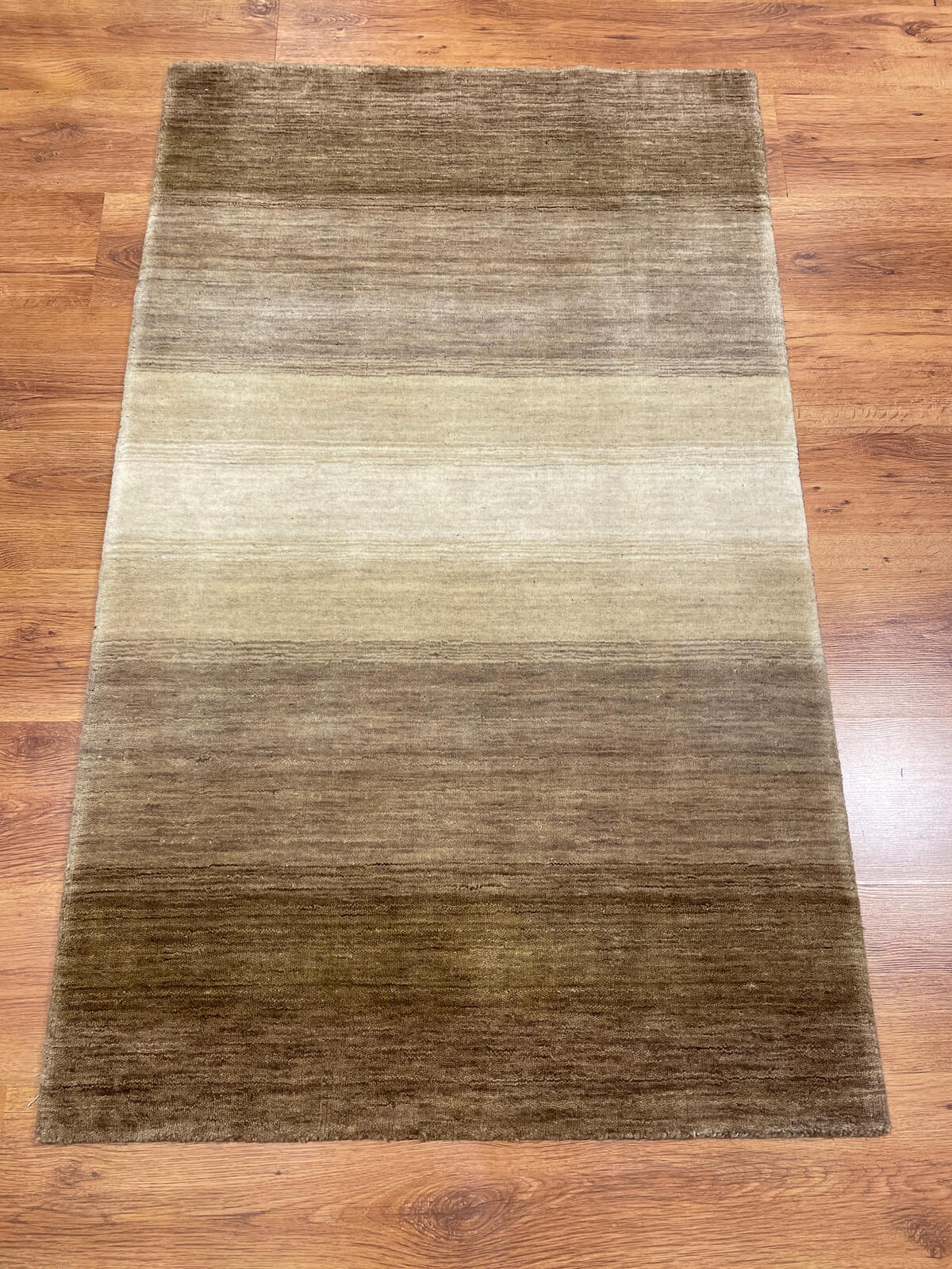 Lori El Dokuma Krem Kahve Yün Halı