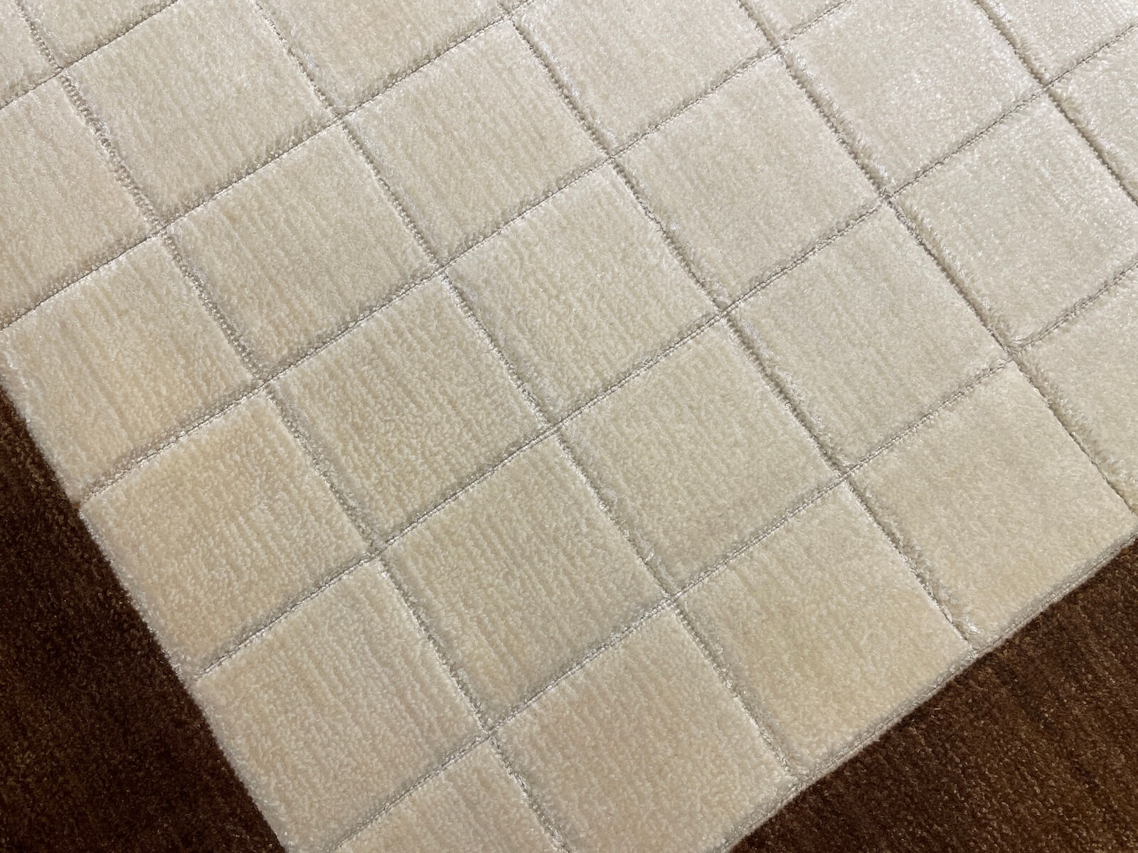 Lori El Dokuma Krem Kahve Yün Halı