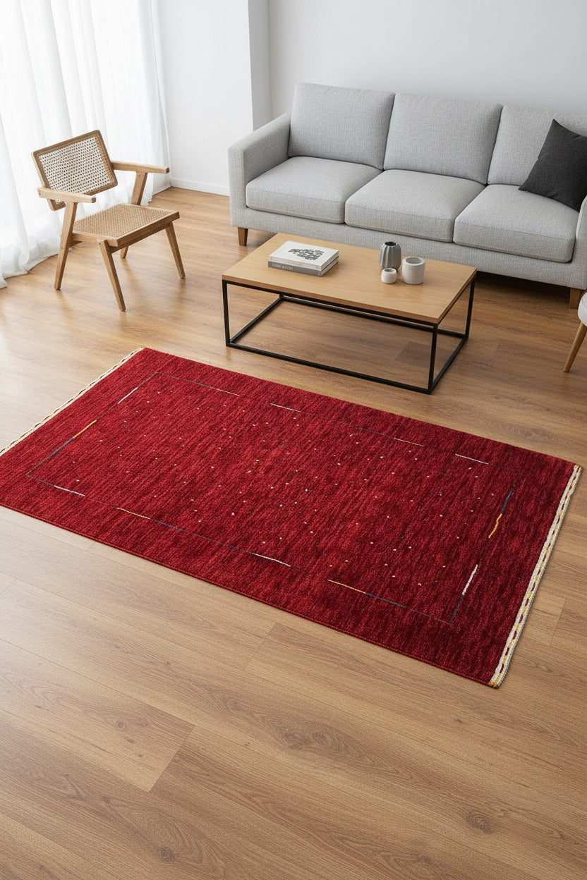 Lori El Dokuma Kırmızı Yün Halı