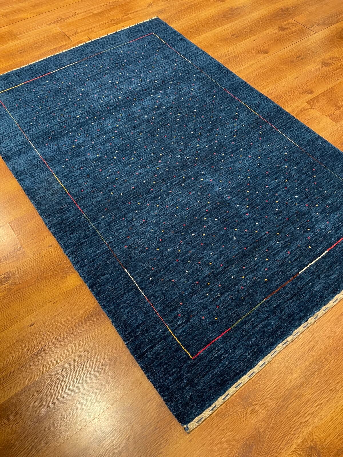 Lori El Dokuma Lacivert Yün Halı