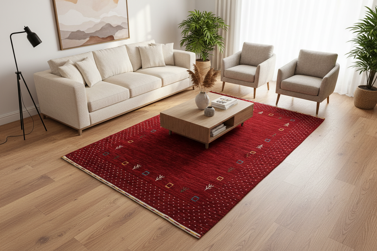 Lori El Dokuma Kırmızı Yün Halı