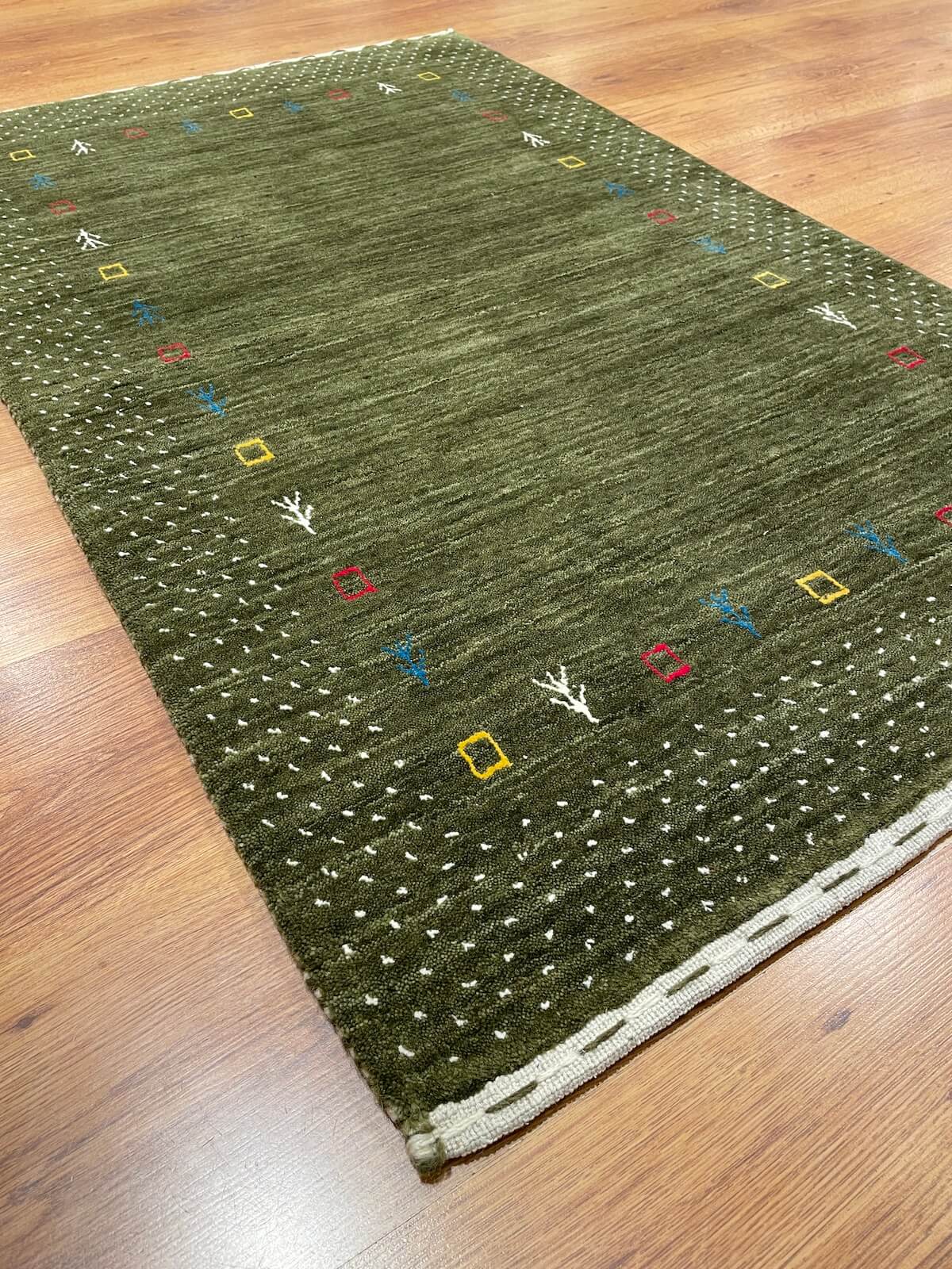 Lori El Dokuma Yeşil Yün Halı