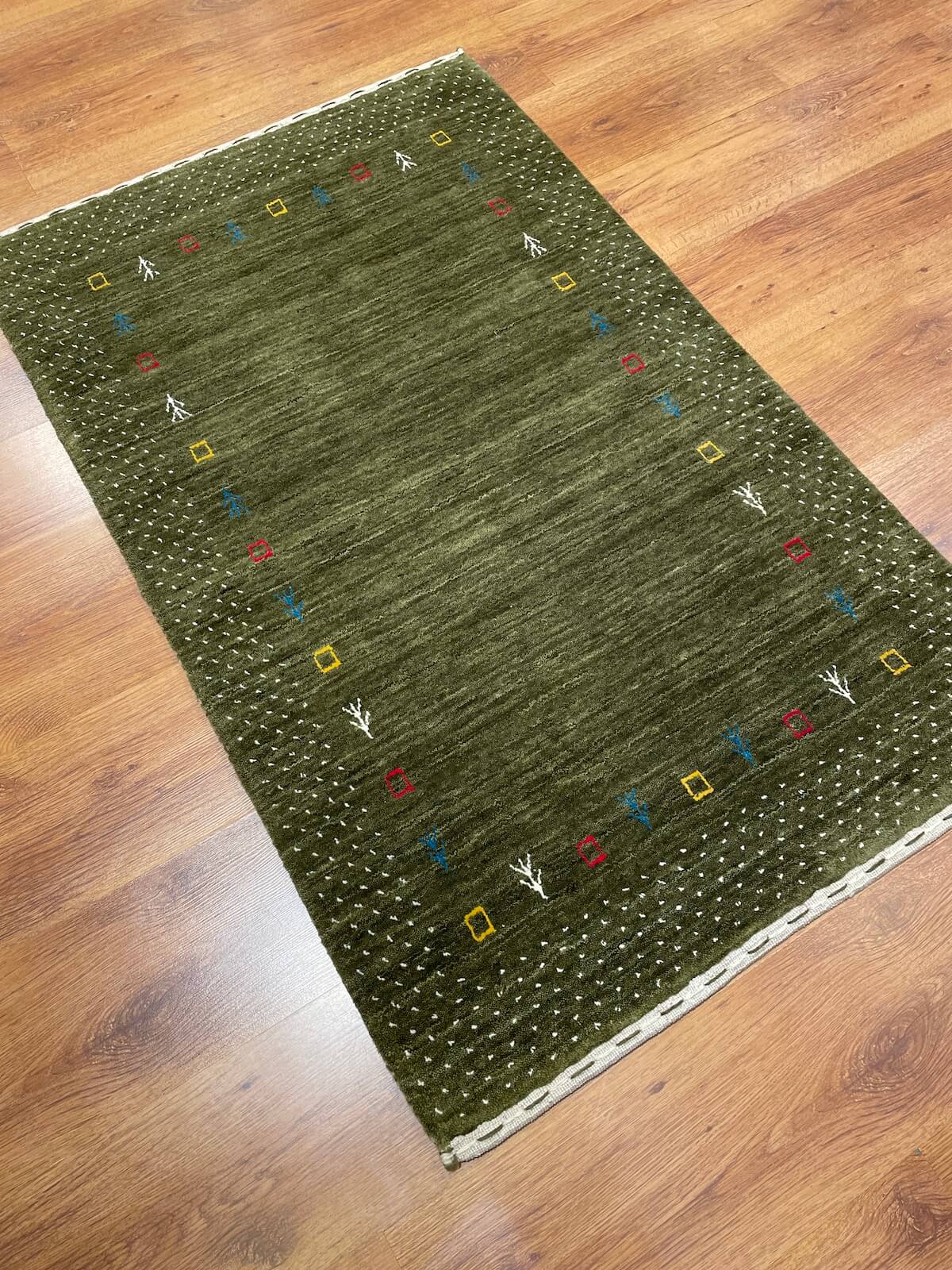 Lori El Dokuma Yeşil Yün Halı