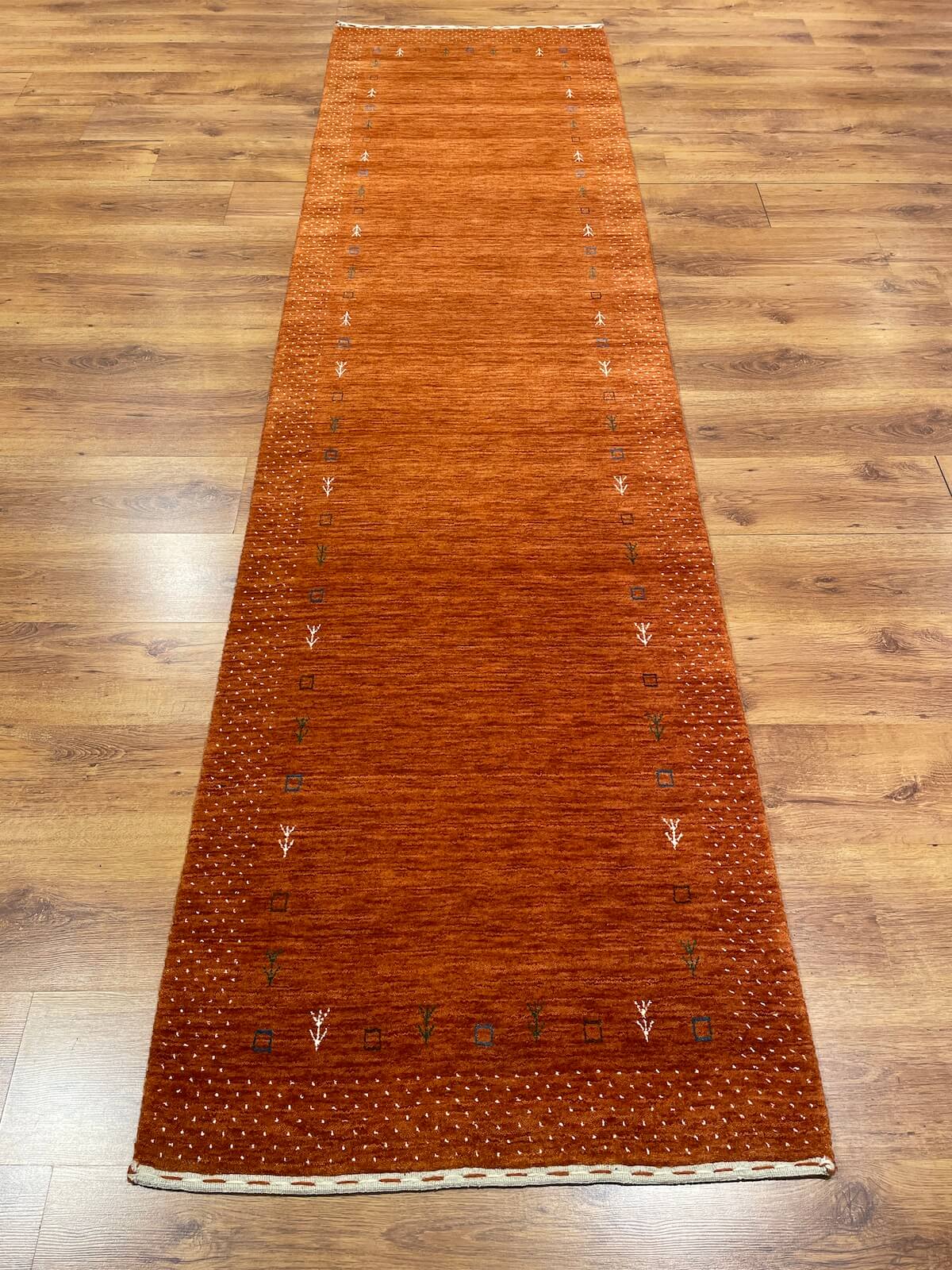 Lori El Dokuma Turuncu Yün Halı Yolluk