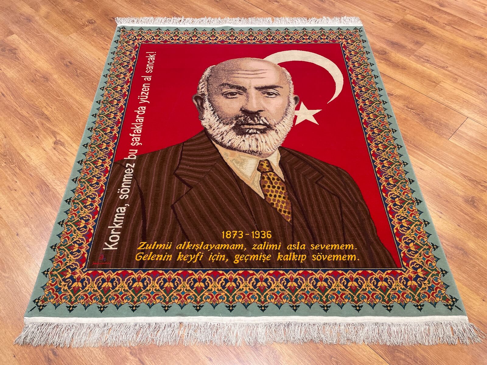 Mehmet Akif Ersoy El Dokuma Tablo Halı