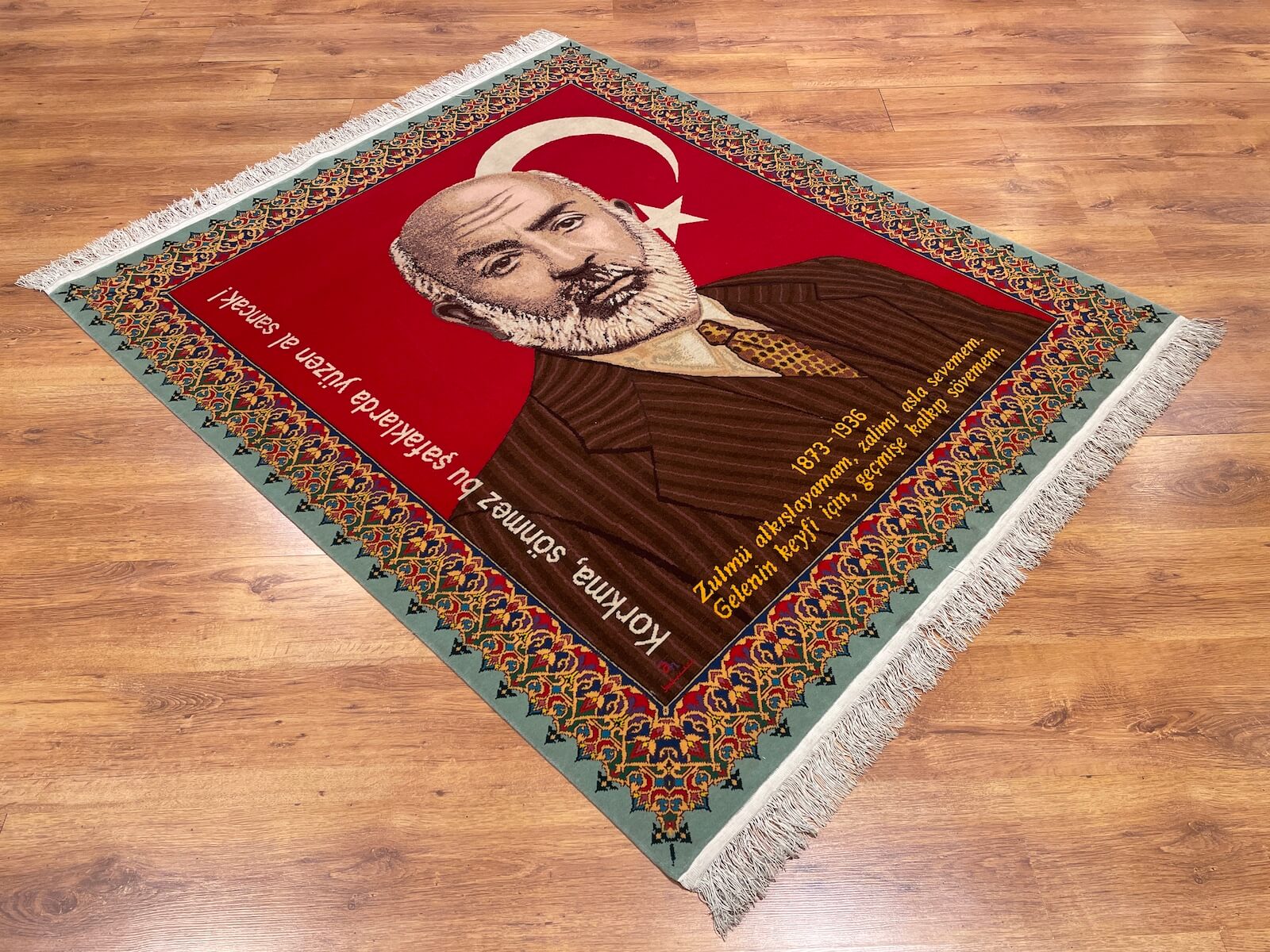 Mehmet Akif Ersoy El Dokuma Tablo Halı