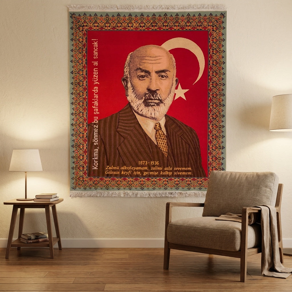 Mehmet Akif Ersoy El Dokuma Tablo Halı