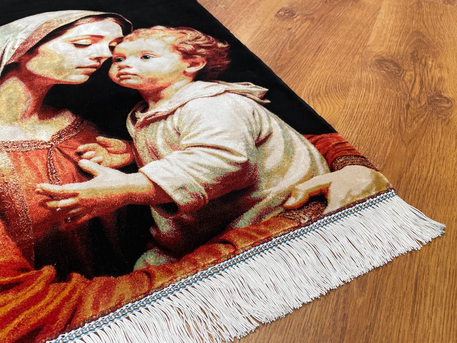 Meryem Ana Temalı Tablo Bambu Halı