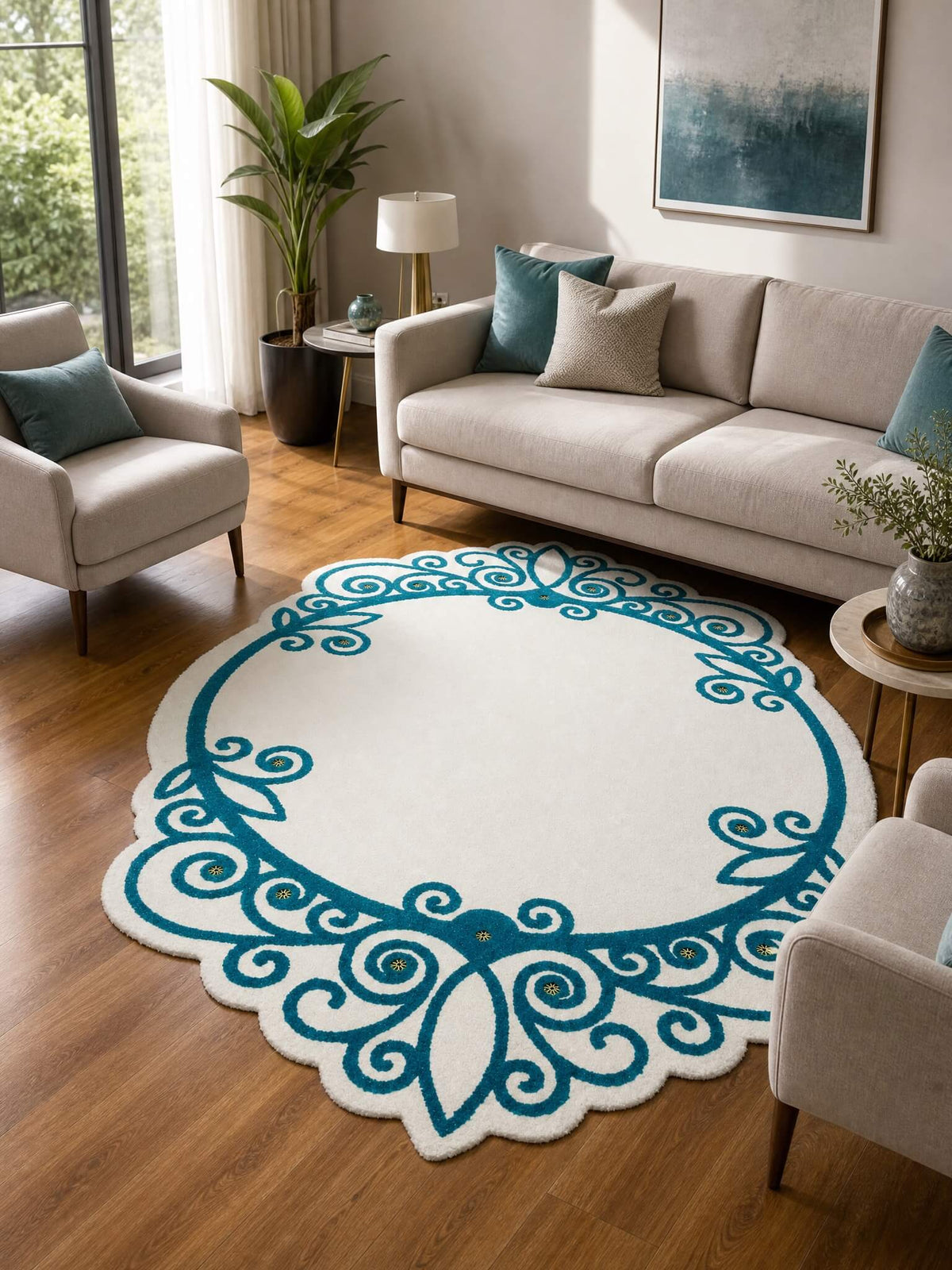 Custom Design Şekilli Tasarım Halı C508A