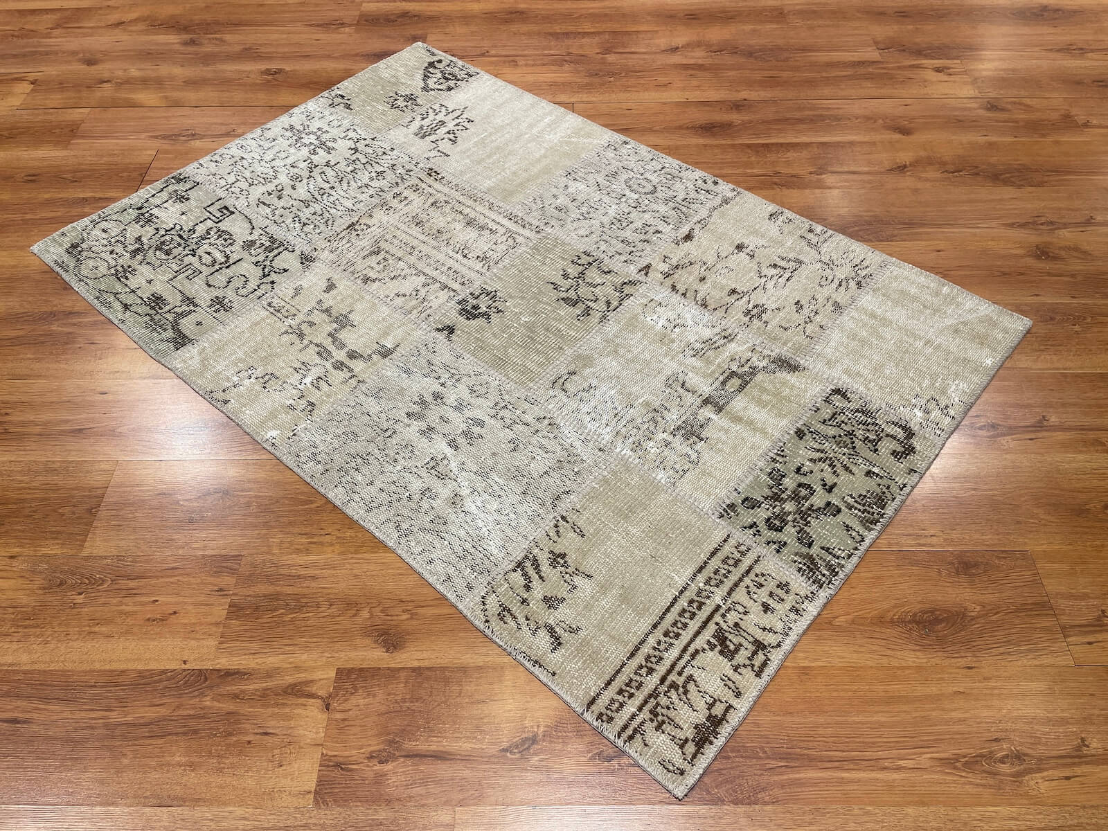 Patchwork Bej El Dokuma Halı