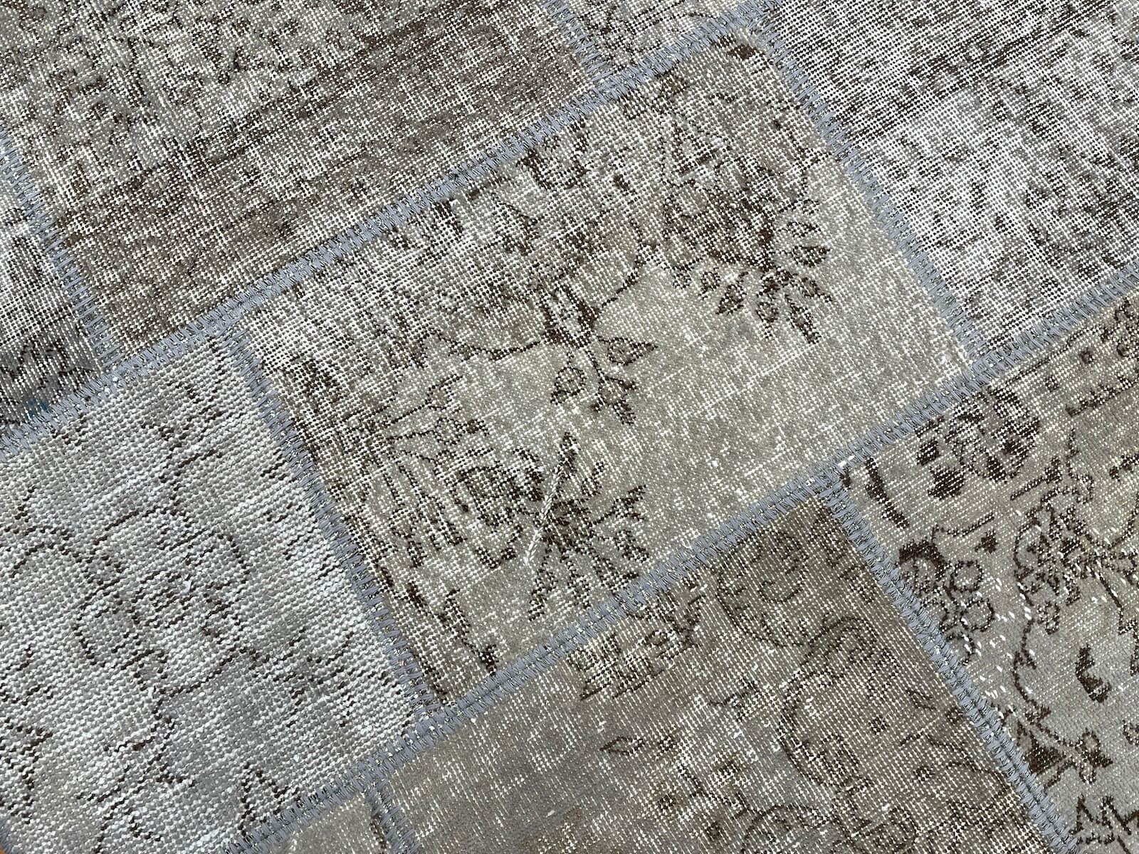 Patchwork Gri El Dokuma Halı
