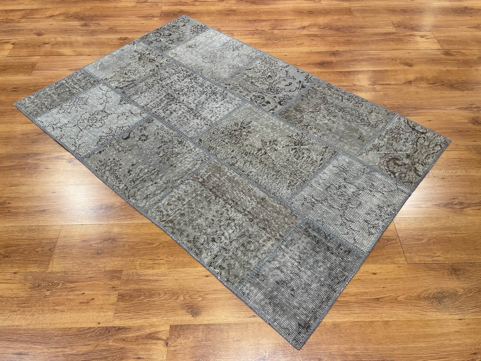 Patchwork Gri El Dokuma Halı