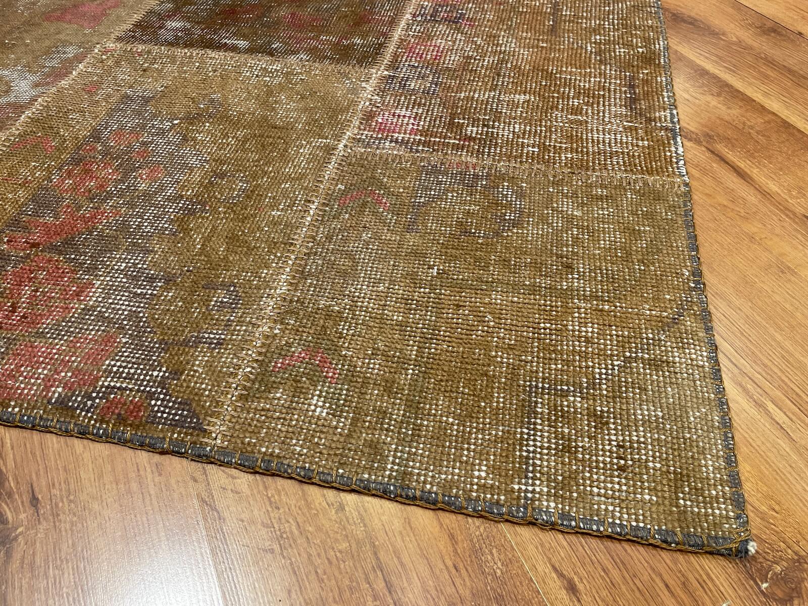 Patchwork Kahverengi El Dokuma Halı