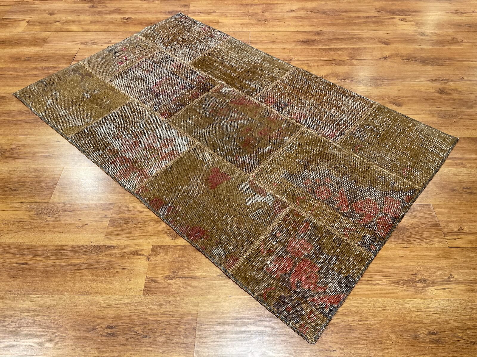 Patchwork Kahverengi El Dokuma Halı